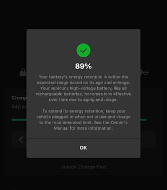 Battery test result